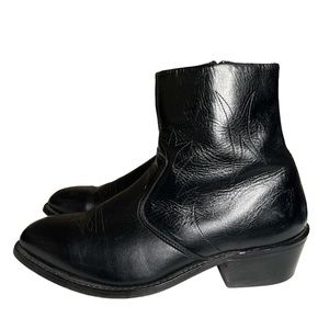 DOUBLE H Black Leather Zip Ankle Cowboy/Western Boots Men’s Size 11E